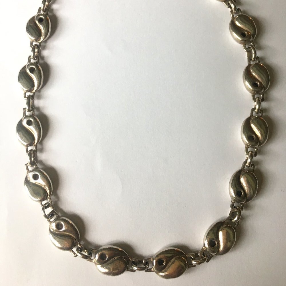 Solid Silver Yin Yang Link Necklace - image 5